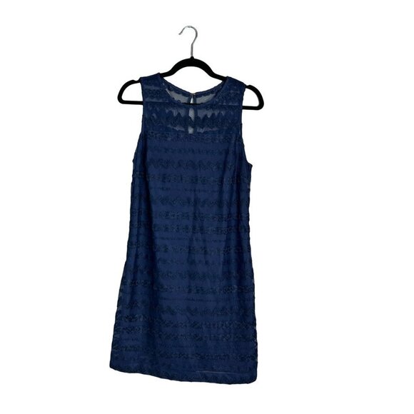 NWT Trina Turk Navy Blue Sheath Dress‎ Sleeveless Career Evening Cocktail 6 - Picture 1 of 11